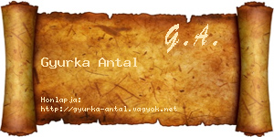 Gyurka Antal névjegykártya